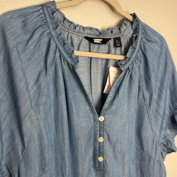 NWT Lands End Tencel Shift Dress L Large Blur - Picture 4 of 8